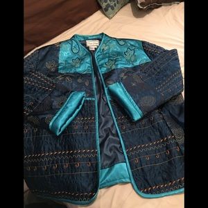 Diane Gilman- quilted satin and embroidered blazer
